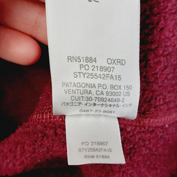Patagonia Better Sweater Women's Fleece Jacket Burgundy Red Winter Ski Top P4032 - Picture 7 of 8